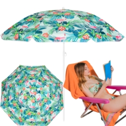 Parasol plażowy łamany składany Tropikalne kwiaty 180cm
