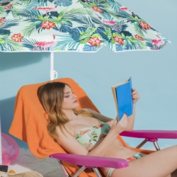 Parasol plażowy łamany składany Tropikalne kwiaty 180cm