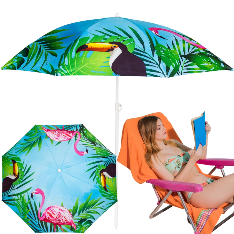Parasol plażowy łamany składany Flaming i Tukan 160cm
