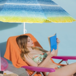 Parasol plażowy łamany składany Odcienie Niebieskiego 220cm