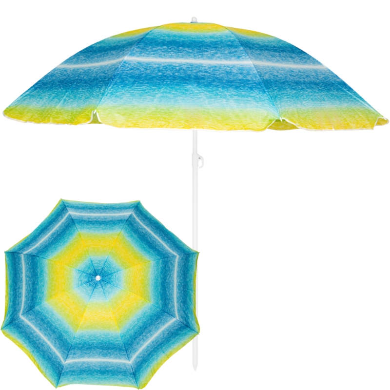 Parasol plażowy łamany składany Odcienie Niebieskiego 220cm