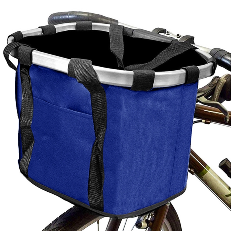 Koszyk piknikowy termiczny składany rowerowy Niebieski + Wkłady 400ml 2sztuki