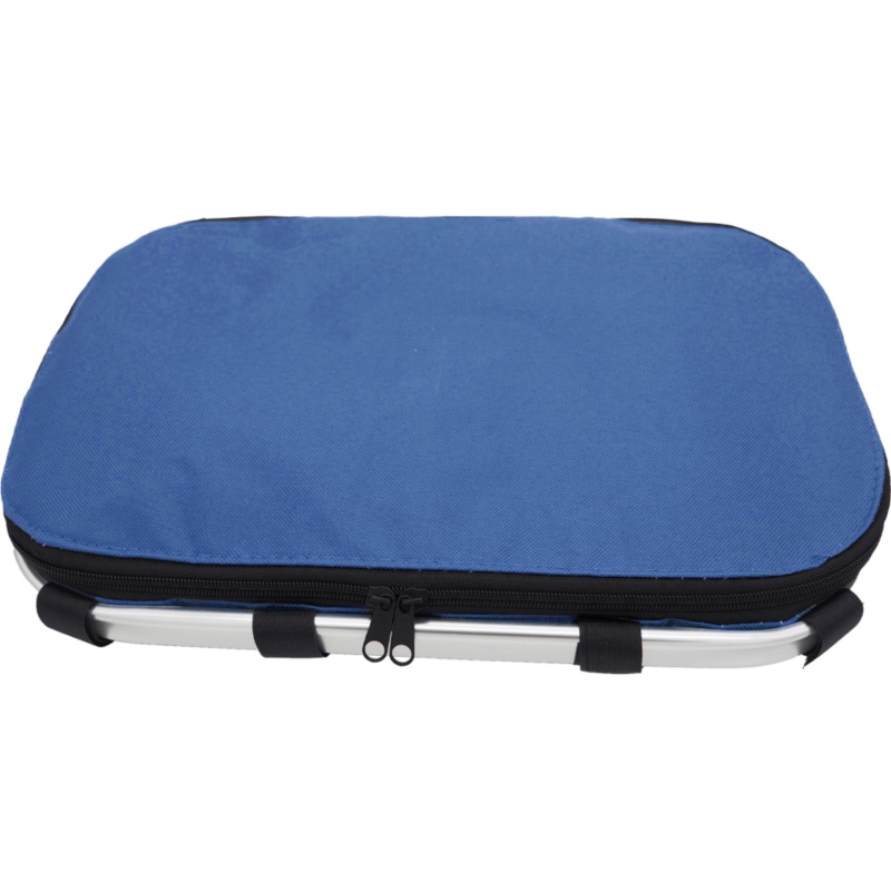 Koszyk piknikowy termiczny składany rowerowy Niebieski + Wkłady 400ml 2sztuki