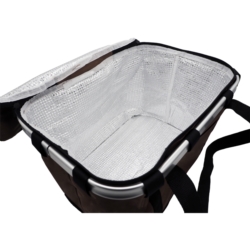 Koszyk piknikowy termiczny składany rowerowy Niebieski + Wkłady 400ml 2sztuki