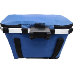 Koszyk piknikowy termiczny składany rowerowy Niebieski + Wkłady 400ml 2sztuki