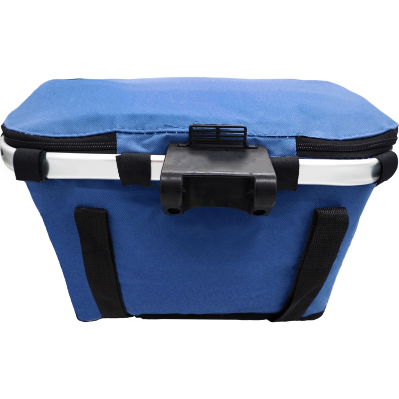 Koszyk piknikowy termiczny składany rowerowy Niebieski + Wkłady 400ml 2sztuki