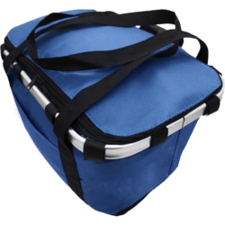 Koszyk piknikowy termiczny składany rowerowy Niebieski + Wkłady 400ml 2sztuki