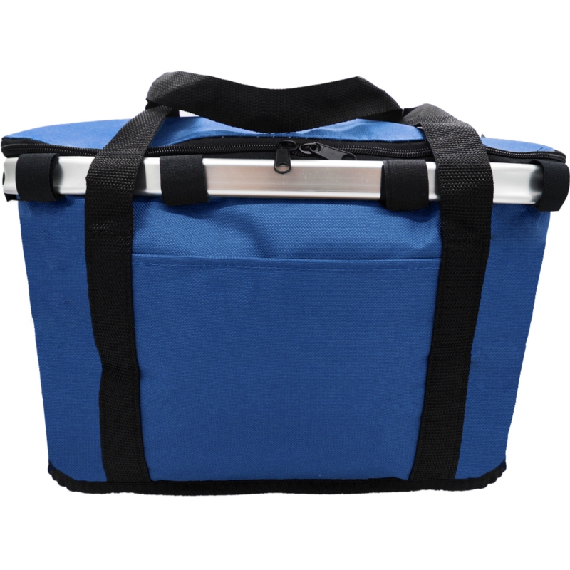 Koszyk piknikowy termiczny składany rowerowy Niebieski + Wkłady 400ml 2sztuki