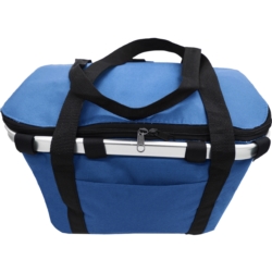 Koszyk piknikowy termiczny składany rowerowy Niebieski + Wkłady 400ml 2sztuki