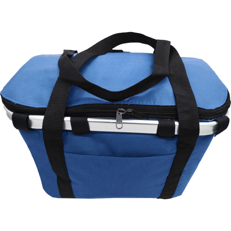 Koszyk piknikowy termiczny składany rowerowy Niebieski + Wkłady 400ml 2sztuki