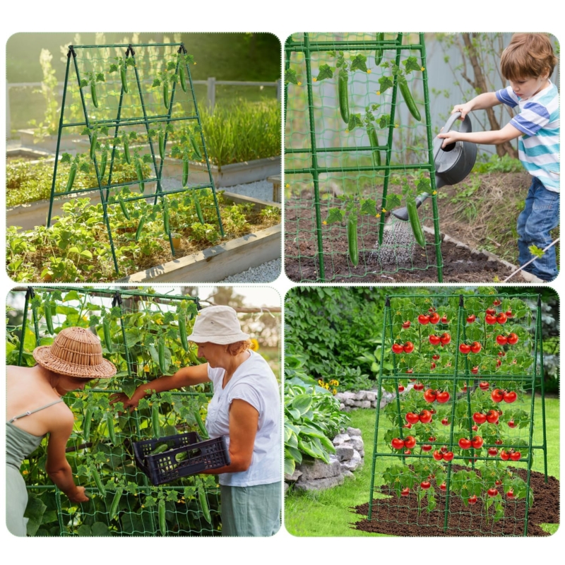 Stelaż do ogórków i pomidorów z tyczek ogrodowych 11mm 120x80cm