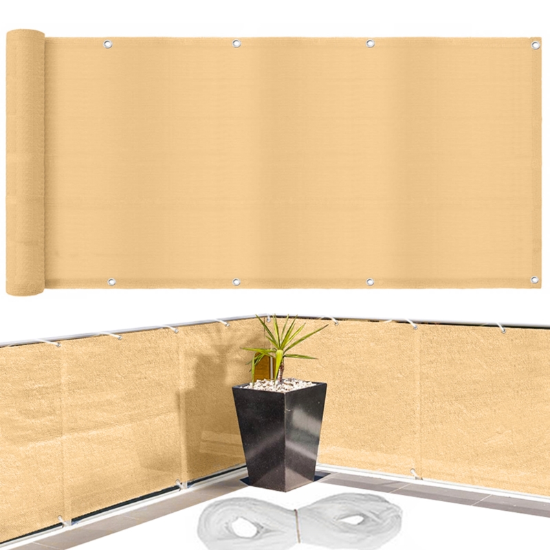 Osłona balkonowa Beżowa 5x0,75m + Linka