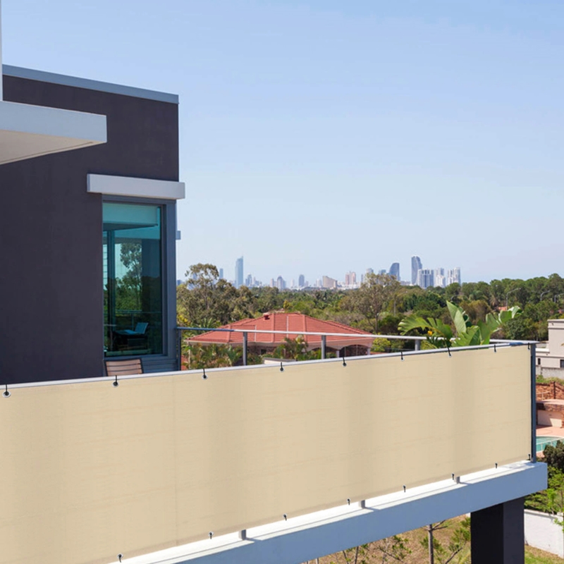 Osłona balkonowa Beżowa 5x0,75m + Linka