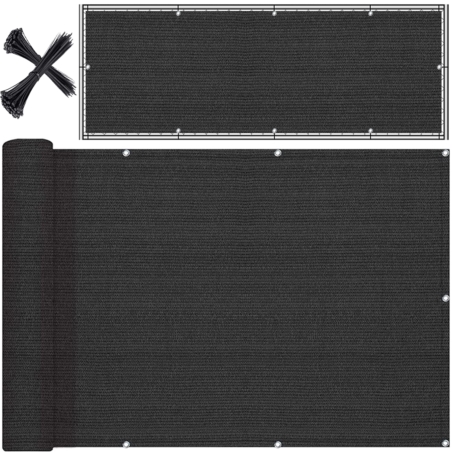 Osłona balkonowa na taras, balkon 5x1m 97% 150g/m2 Grafitowy