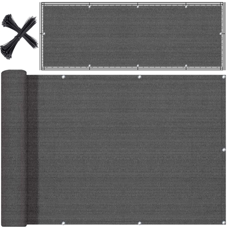 Osłona balkonowa na taras, balkon 5x1m 97% 150g/m2 Szary