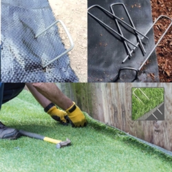 Szpilki do agrowłókniny metalowe ocynkowane U-kształtne kotwy, kołki 100 sztuk