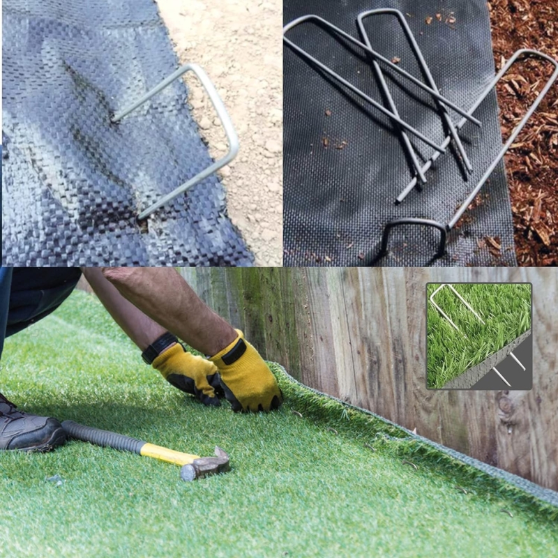 Szpilki do agrowłókniny metalowe ocynkowane U-kształtne kotwy, kołki 100 sztuk