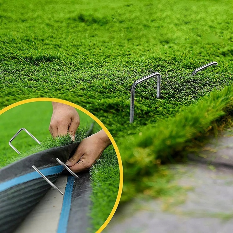 Szpilki do agrowłókniny metalowe ocynkowane U-kształtne kotwy, kołki 100 sztuk