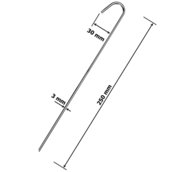 Szpilki do agrowłókniny metalowe ocynkowane J-kształtne kotwy, kołki 100 sztuk