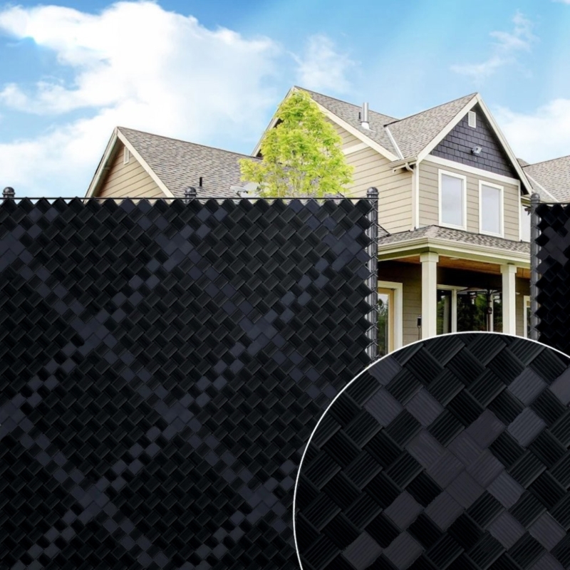 Taśma ogrodzeniowa do paneli ogrodzeniowych 4,75cm x 35m 450g/m2 Czarny + 20 Klipsów