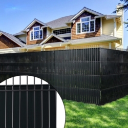 Taśma ogrodzeniowa do paneli ogrodzeniowych 4,75cm x 35m 450g/m2 Czarny + 20 Klipsów