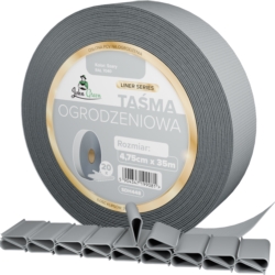 Taśma ogrodzeniowa do paneli ogrodzeniowych 4,75cm x 35m 450g/m2 Szary + 20 Klipsów
