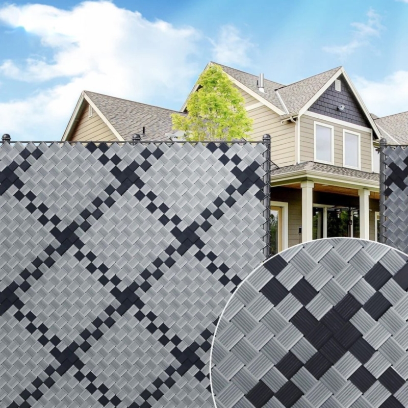 Taśma ogrodzeniowa do paneli ogrodzeniowych 4,75cm x 35m 450g/m2 Szary + 20 Klipsów