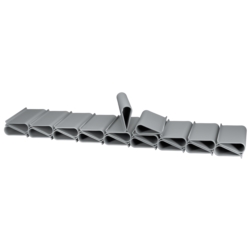 Taśma ogrodzeniowa do paneli ogrodzeniowych 4,75cm x 35m 450g/m2 Szary + 20 Klipsów