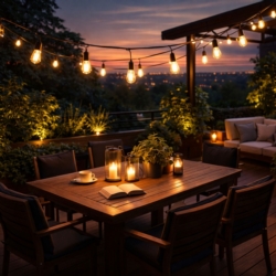 Girlanda ogrodowa solarna Żarówki Jarzeniowe 10 LED + Pilot