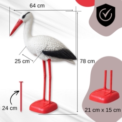 Figurka ogrodowa dekoracyjna Bocian 78cm