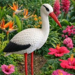 Figurka ogrodowa dekoracyjna Bocian 78cm