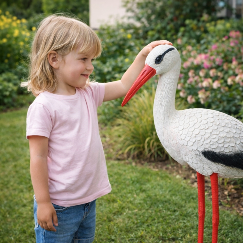 Figurka ogrodowa dekoracyjna Bocian 78cm