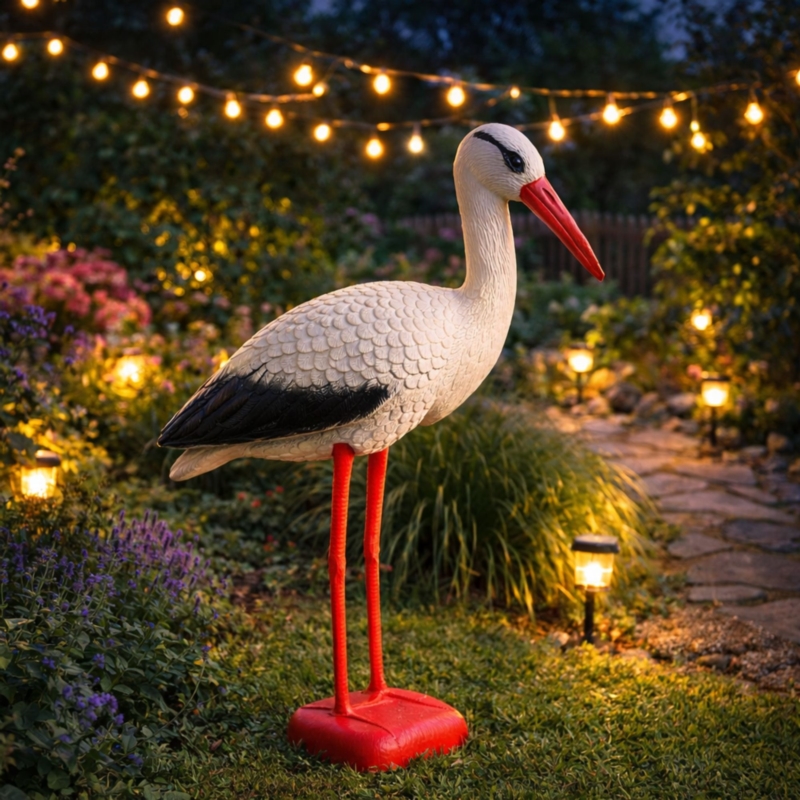 Figurka ogrodowa dekoracyjna Bocian 78cm