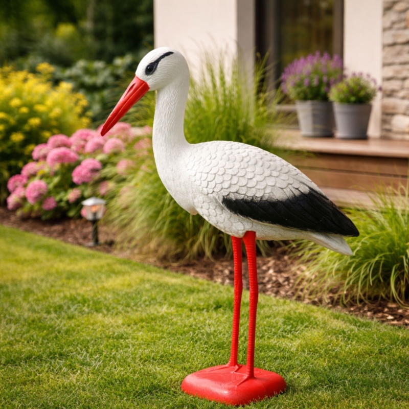 Figurka ogrodowa dekoracyjna Bocian 78cm