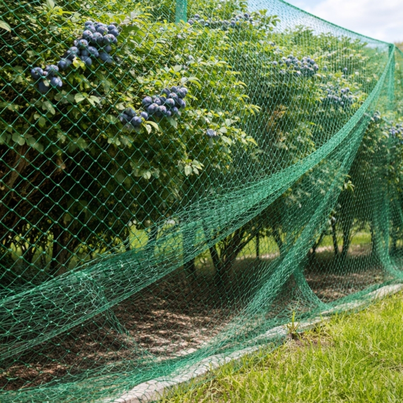Siatka ochronna na ptaki Zielona 8x14m