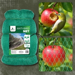 Siatka ochronna na ptaki Zielona 8x14m