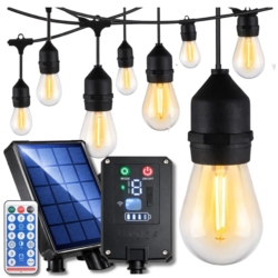 Girlanda ogrodowa solarna Żarówki Jarzeniowe 20 LED + Pilot