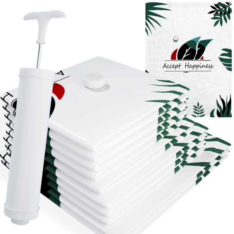 Worki próżniowe na ubrania i tekstylia 40x60cm, 50x70cm, 60x80cm, 80x100cm 10 sztuk + Pompka