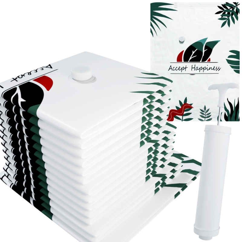 Worki próżniowe na ubrania i tekstylia 40x60cm, 50x70cm, 60x80cm, 80x100cm 10 sztuk + Pompka