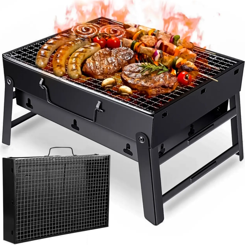 Grill węglowy turystyczny składany w walizkę