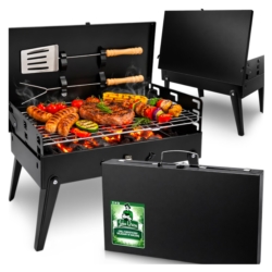 Grill węglowy turystyczny składany + Akcesoria