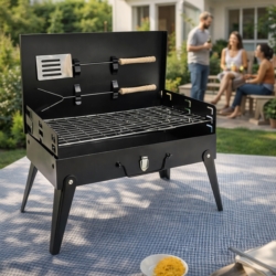 Grill węglowy turystyczny składany + Akcesoria