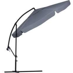 Parasol ogrodowy na wysięgniku składany 350cm Szary + Pokrowiec