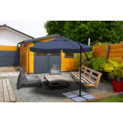 Parasol ogrodowy na wysięgniku składany 350cm Grafitowy + Pokrowiec