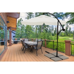 Parasol ogrodowy na wysięgniku składany 350cm Kremowy + Pokrowiec
