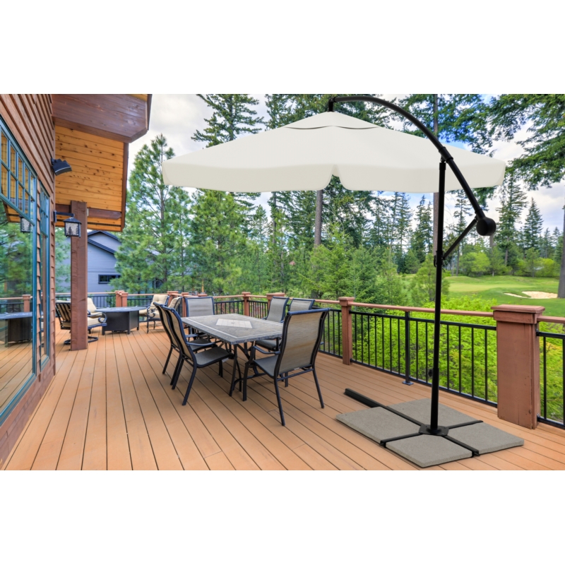 Parasol ogrodowy na wysięgniku składany 350cm Kremowy + Pokrowiec