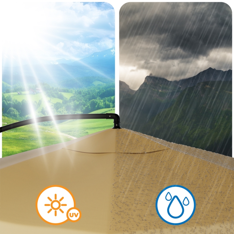 Parasol ogrodowy na wysięgniku składany 350cm Beżowy + Pokrowiec