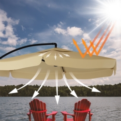 Parasol ogrodowy na wysięgniku składany 350cm Beżowy + Pokrowiec