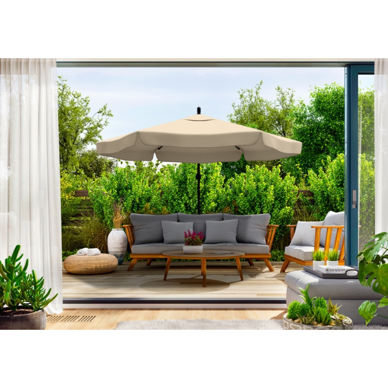 Parasol ogrodowy na wysięgniku składany 350cm Beżowy + Pokrowiec