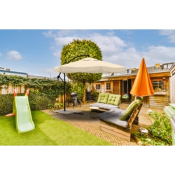 Parasol ogrodowy na wysięgniku składany 350cm Beżowy + Pokrowiec